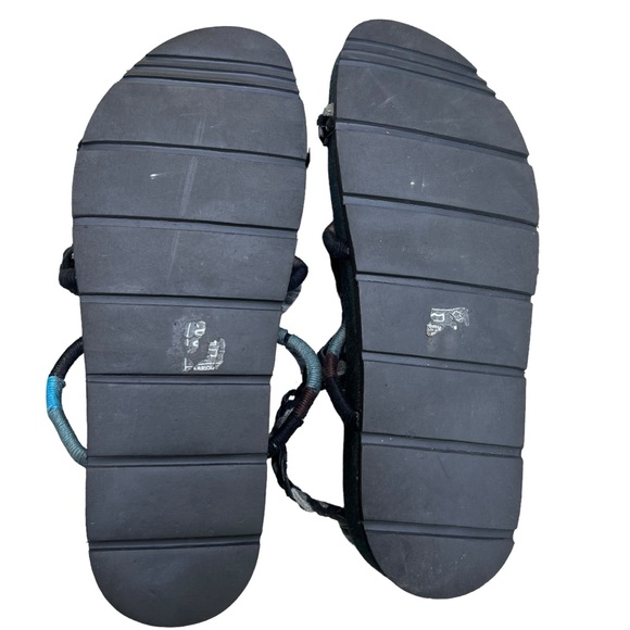 Free People Denali Woven Leather Braided Ankle Wrap Sandal Size 39 Black & Green - Picture 10 of 16